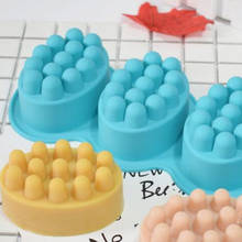 Economical Silicone Soap Mold 4 Cavities Ellipse Massage Brush Shape Aromatherapy Wax Mould Cake Baking Mold ds99 2024 - buy cheap