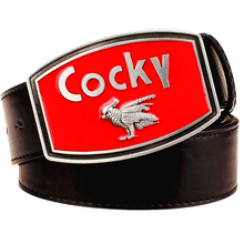 Men's leather belt bird metal buckle belts Western cowboy style letters Cocky parrot Street Dance hip hop waistband novel belt 2024 - buy cheap