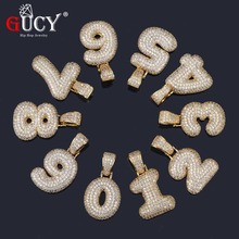 GUCY 0-9  Name Bubble Numbers Pendant & Necklaces Charm For Men Women Gold Silver Color Cubic Zircon Hip Hop Jewelry Gifts 2024 - buy cheap