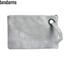 Banabanma Simple Handbag Retro Clutch Bag Fashion Large Capacity Women Leather Handbag Zipper Envelope Package Bags Women ZK50 2024 - buy cheap