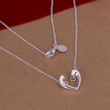 Free Shipping!!Wholesale silver plated Necklaces & Pendants,925 jewelry silver,Opened Heart Necklace SMTN116 2024 - buy cheap