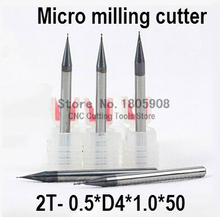 Micro carbide cutter 1PCS 2Flute 2F-0.5*4*1.0*50mm alloy milling cutter, CNC machine,milling machine, CNC milling tools, Nc tool 2024 - buy cheap