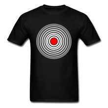 Camisa de algodão dos homens do estilo geométrico do geek do t-shirts dos homens do jogo do dart do alvo círculos impresso roupas juventude topos preto clássico 2024 - compre barato