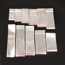 200 pcs Clear Self Adhesive Seal Plastic Packaging Bag Storage Bags Resealable Cellophane OPP Poly Bags Hang Hole 2024 - buy cheap