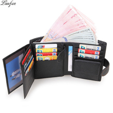 Vintage Men Wallet Genuine cow Leather Short RFID Wallets Male Multifunctional Cowhide Purse Coin Pocket Driver License Holder 2024 - buy cheap