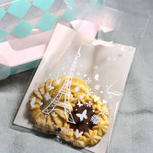 25 pcs/lot 7 X 7 +3 cm Romantic tower adhesive bag cookies diy Gift Bags for Christmas Wedding Party Candy Food Packaging bags 2024 - buy cheap