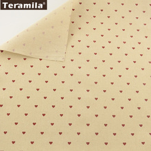 TERAMILA Red Heart Design Cotton Linen Fabric for Sewing Material Tablecloth Cover Pillow Bag Curtain Cushion Home Decoration 2024 - buy cheap