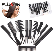 Escova de cabelo portátil de plástico para cabeleireiro, conjunto profissional de pente, 10 peças, para decoração de cabelo 2024 - compre barato