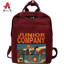 Attra-Yo 2019 New Women Backpack Retro Cartoon Printing Nylon Waterproof Shoulder Bag School Backpack Teenager Girl Backpack 2024 - buy cheap