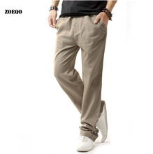 ZOEQO male trousers autumn casual male Linen Super Ventilate pants slim straight loose pantalon homme  men's leisure pant 2024 - buy cheap