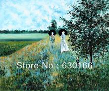 Oil Paintings Canvas Art - Walking Near Argenteuil by Claude Monet Wall Pictures for Living Room Free Shipping 2024 - buy cheap