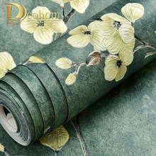 American Rustic Vine Flower Green Solid Color Countryside Wall Papers Home Decor Bedroom Living Room papel mural carta da parati 2024 - buy cheap