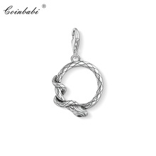 Charm Pendant Snake,2019 Europe  Fashion Jewelry Trendy Real Authentic 925 Sterling Silver Gift For Women Girls Fit Bracelet 2024 - buy cheap