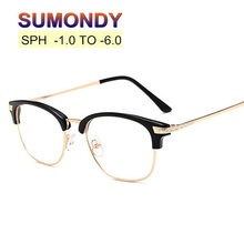 Óculos de miopia acabados sph-1 -1.5 -2 -2.5 -3 -3.5 -4 -4.5 -5 -5.5 -6 masculino feminino óculos de visão curta com diopter uf22 2024 - compre barato