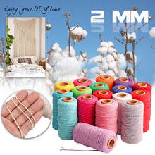 cordon coton Pure Cotton Twisted Cord Rope 91.5m Long/100 Yard 2mm Wide DIY Crafts Macrame Artisan String corde Dropshipping &js 2024 - buy cheap