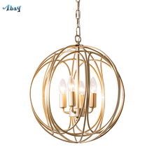 American Modern Gold Sphere Pendant Lights Bedroom Luxury Dining Room Bedroom Entrance Iron E14 Balcony Hanging Lamps Fixtures 2024 - buy cheap
