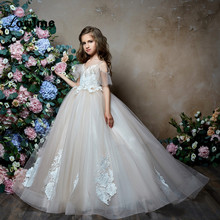 Ball Gown Flower Girl Dresses Pageant Dresses For Girls Cheap First Communion Dresses Vestidos Daminha Beaded Pearls Party Gown 2024 - buy cheap