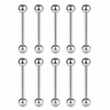 10pcs/lot Ball Piercing Kit Tongue Ring Stainless Steel Barbell 14G Gauge Tongue Bar High Quality Nipple Barbell Piercings SD006 2024 - buy cheap