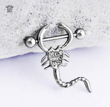 Anillo de escorpión con forma de pezón, Piercing corporal de acero inoxidable, joyería para Piercing, decoración, novedad de 2016 2024 - compra barato