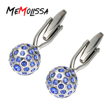 MeMolissa Luxury shirt cufflinks for mens gift Brand cuff button Crystal Ball cuff link High Quality gemelos abotoadura 2024 - buy cheap