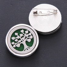 Aromatherapy stainless steel Tree of life Perfume Aroma Diffuser Locket Essential Oil Diffuser Brooches with 1pcs Pad 2024 - buy cheap