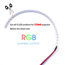 Комплект светодиодных RGB-ламп с голосовым управлением, с пультом ДУ, для прожекторов 2,5/2,8/3,0 дюймов 2024 - купить недорого