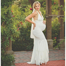 Vestido de grávida para fotografia de maternidade fishtail, acessório para fotos, vestido maxi para grávidas 2024 - compre barato