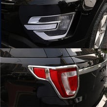 ABS Chrome Front fog lamp cover trim Rear Tail Lamp Light Tail lamp Sticker Moulding Trim Fit For Ford Explorer 2016-2018 2024 - buy cheap