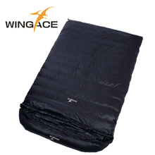 Двойной спальный мешок WINGACE Fill 1500 г с утиным пухом, конверт для взрослых, 3 сезона, спальный мешок для путешествий, кемпинга, двойной, 220*125 см 2024 - купить недорого