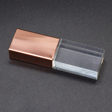 Pendrive usb cristal rosa dourado 4gb 8gb 16gb 32gb em metal 2024 - compre barato