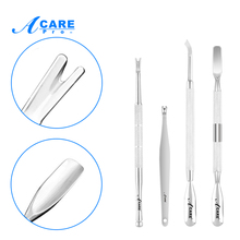 Finger Dead Skin Pusher Nail Cuticle Pusher Round Handle Stainless Steel Remover Flat Handle Tools Manicure Kit  Removal Art 2024 - buy cheap