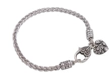 3PCS Silver Color Tone Rhinestone Flower Heart Chain Bracelet #92184 2024 - buy cheap