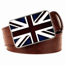 Fashion men's Belt leather British national flag belt Metal UK flags belt Union Jack Gift for Men women' leather belts 2024 - buy cheap