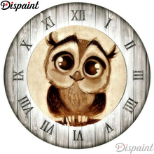 Dispaint 5D Diy Diamond Painting Cross Stitch "Owl clock scenery" Home Decor Full Rhinestones Inlay Diamond Embroidery A11465 2024 - buy cheap