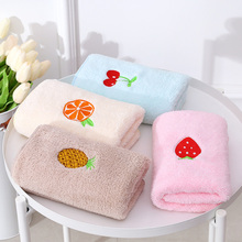 Fruits Face Towel Strawberry Cherry Embroidered Bathroom Home Soft Coral Velvet Nordic Towels for Adults Kids Toalla de cara 2024 - buy cheap