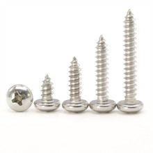 M4 stainless steel  phillips screws cross round pan head self-tapping wood screw furniture decoration bolts 10-50mm length 2024 - buy cheap