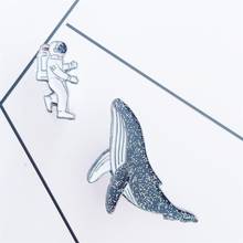 A Pair Astronaut and whales Cartoon earring Astronaut shark earrings Fish Women fashion jewelry wholesale Gift for woman 2024 - buy cheap