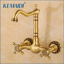 KEMAIDI 360 Rotated Bathroom Basin Sink Mix Tap Dual Handles Bathtub Wall Mounted Bathroom Basin Sink Mixer Faucet 2024 - buy cheap