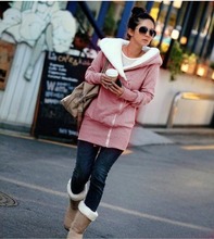 Korea Women Hoodies Coat Warm Zip Up Outerwear Sweatshirts 5 Colors Lady Casual Jacket Coat Outerwear Hoodie Solid 2024 - buy cheap