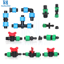 NuoNuoWell 16mm Drip Line Repair Connectors Garden Irrigation Tee Elbow End Plug Lock Connector Soft Watering Tape Fittings 2024 - buy cheap