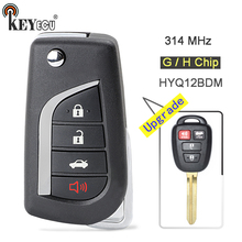 KEYECU 314 МГц H/ G чип FCC: HYQ12BDM Модернизированный откидной складной 3 + 1 4 кнопки дистанционного ключа Fob TOY43 для Toyota Camry Corolla Rav4 2024 - купить недорого