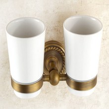 Wall Mounted Toothbrush Holder Antique Brass Bathroom Toothbrush Cups Holder KD637 2024 - buy cheap