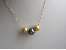 classic AAA++ 10-12mm south sea round gold black pearl necklace 18inch 2024 - buy cheap