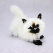 12x5x10 cm lindo gato modelo polietileno y pieles resina artesanía, casa de juguete de regalo de Navidad a3000 2024 - compra barato