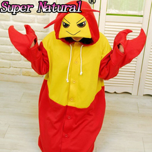 Pijama cosplay lagosta kigu hksng, macacão feminino quente para inverno, tema animal para cosplay de caranguejo adulto 2024 - compre barato