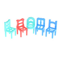 6 шт., пластиковый мини-Балансирующий стол, обучающая мебель, игровой домик, игрушки, стул, полый геометрический стул для кукол, аксессуары 2024 - купить недорого