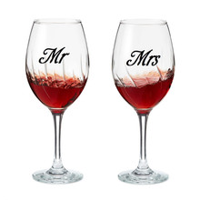 3pcs/set of Mr & Mrs wedding Stickers Vinyl Removable Wine glass Kitchen Wall tile Stickers Birthday Decoration MuralY180707 2024 - buy cheap