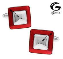Factory Price Retail Enamel   Red Colour Copper Matrial Square Style     Cuff Links 2024 - buy cheap