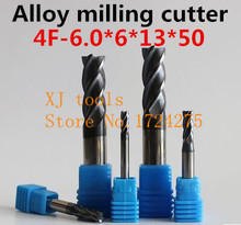 New 1pcs Of 4F-6.0*6*13*50mm Micro Solid Carbide End Mill CNC Milling Cutter Tool Bits For Steel Milling Free Delivery 2024 - buy cheap