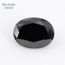 Size 2x3~18x25mm Oval Shape Cut 5A Black CZ Stone Synthetic Gems Cubic Zirconia For Jewelry Wholesale Free Shipping 2024 - buy cheap